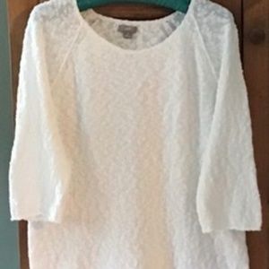 J Jill White Boucle Sweater, EUC, Size M